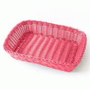 Corbeille effet osier 30x22x7cm polypropylène fuchsia - par 12