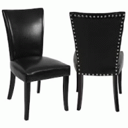 Décoshop26 - 2x chaises à manger Chesterfield synthétique noir pieds foncés bouton sur dossier 04_0000325 - noir 3000252408989 Décoshop26 - 2x chaises à manger Chesterfield synthétique noir pieds foncés bouton sur dossier 04_0000325 - noir 3000252408989