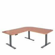 Décoshop26 - Bureau d'angle table d'ordinateur réglable en hauteur électriquement 178 x 178 cm HDF couleur chêne pieds acier gris 04_0006019 - gri Décoshop26 - Bureau d'angle table d'ordinateur réglable en hauteur électriquement 178 x 178 cm HDF couleur chêne pieds acier gris 04_0006019 - gri
