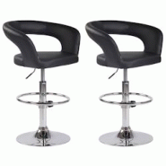Décoshop26 - Lot de 2 tabourets de bar assise moderne en PVC noir pieds et repose-pieds en métal chromé 10_0004215 - noir 3000251988550 Décoshop26 - Lot de 2 tabourets de bar assise moderne en PVC noir pieds et repose-pieds en métal chromé 10_0004215 - noir 3000251988550