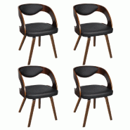 Décoshop26 - Lot de 4 chaises de salle à manger cuisine design intemporel bois courbé et synthétique marron CDS021669 - marron Bois massif 3000015