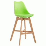 Décoshop26 - Tabouret de bar style scandinave avec repose-pieds en bois assises en plastique et synthétique vert TDB10370 - 3000486769603 Décoshop26 - Tabouret de bar style scandinave avec repose-pieds en bois assises en plastique et synthétique vert TDB10370 - 3000486769603