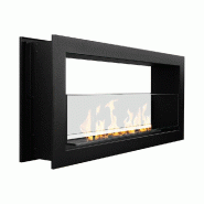 Divina Fire Cheminée au bioéthanol encastrable double face biochelminée 2 côtés 90x40 MONTEFALCO 90 - noir 8055829981100