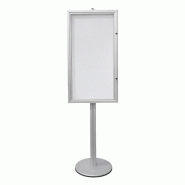 Edimeta Vitrine d'Affichage sur Pied GRIS Fond Métal 6 Feuilles A4 H190cm - gris aluminium 214650