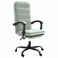 Helloshop26 - Chaise fauteuil siège pivotante de inclinable de bureau informatique étude clairvelours gris 02_0024239 - gris métal 3000215327845