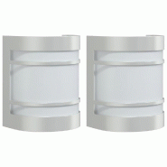 Helloshop26 - Lot de 2 appliques murales extérieures 13,5 x 10,5 x 16,5 cm lumière diffuse résistante intempéries en acier 02_0056608 - acier 3000