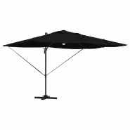 Helloshop26 - Parasol déporté noir moderne 351 x 250 x 253 cm pivotant inclinable jardin en polyester noir 02_0058735 - noir aluminium 3000240744648