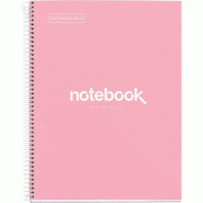 MIQUELRIUS Lot de 5 Cahier Emotions A4, 240p./120 feuilles 90 g/m², reliure intégrale, couverture carton rose, quadrillé 5x5 - 8422593460689