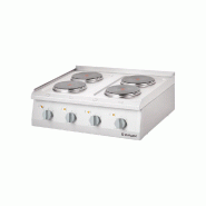 Réchaud électrique - manettes ergonomiques - 4 plaques - acier inoxydable - 400 mm Réchaud électrique - manettes ergonomiques - 4 plaques - acier inoxydable - 400 mm
