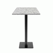 RestooTab - Mange-debout Milan T 50x50cm décor terrazzo white chip - blanc fonte TB-MITFF-5050M-WH.CHI