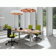 Table de réunion Pop Tee moderne - plateau en bois L210xP100 - plusieurs finitions disponibles