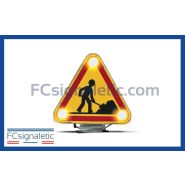 Triangle Triflash Travaux AK5 500 mm avec kit rabattable 2 faces classe 2 LEDWORK LWK0181