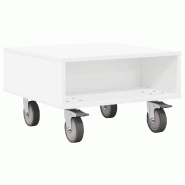 VidaXL Table d'appoint avec roues Blanc 50,5 x 50 x 30 cm Modèle Flex Panorama Marine - 891024