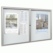 Vitrines d'affichage extérieures double battant - ep 30mm - alu anodise - vk081a008z