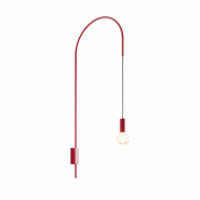 Zafferano - Applique Filo, orientable à 200, métal peint, ampoule E27 max 60W incluse, H 110cm - Rouge - rouge 8054346790189