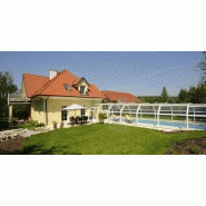 Abri piscine haut San Marino - télescopique, motorisé, adossé ou indépendant, en polycarbonate_1