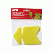 Apli Lot de 10 étiquettes polypro, forme flèche 8x12, coloris jaune fluo - 3270241020557