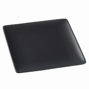 Assiette Fluid' céramique 16x16x1,5cm noir mat - par 36