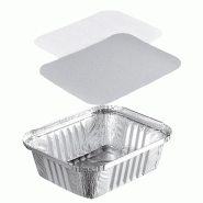 Barquette Aluminium Operculable NOVATRAY 435ml (146x121mm) + Couvercle - Format Gratin Individuel - Lot de 1000 - KB435RS