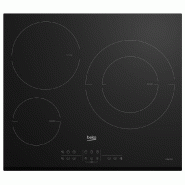 BEKO Table De Cuisson à Induction 60cm 3 Feux 7200w Noir HII63200MTB - noir 8690842292644