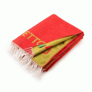 Benetton - Plaid 140X190Cm 320Gsm 60% Coton 40% Acrylique Rouge et Vert Rainbow Be - rouge BE409_0