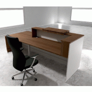Bureau d'accueil ergonomique et Design Delta - Droite, Blanc, Oui, 262, Acacia foncé_1
