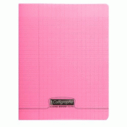 Calligraphe Lot de 10 Cahier Ligne 8000 17x22, 60p./30 feuilles 90 g/m² piquées, couv. PP rose, Séyès - 3210330181110