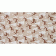 Chemin table burlap rennes sapin naturel/marron blanc 28cm x 3m