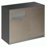 Comptoir Vertigo H T01nat. Spl.Gauche L120cm 2tabl.Couliss.4tab.Amovib.Grisalu