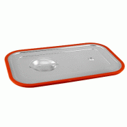 Couvercle GN Gastronorm 1/1 avec bord en silicone en acier inoxydable GVK ECO - argenté inox GN-1/1-Var--D+S
