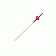 ECOLOMIQUE - 100 Pcs - Pique bambou "Kita" - 7 cm, décor noir et boule rouge - ECO209BBKITA - Bambou ECO209BBKITA ECOLOMIQUE - 100 Pcs - Pique bambou "Kita" - 7 cm, décor noir et boule rouge - ECO209BBKITA - Bambou ECO209BBKITA