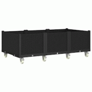 Helloshop26 - Jardinière bac lit surélevé plantes fleurs terrasse jardin à roulettes 150 x 80 x 54 cm PP noir 02_0038834 - 3000217945184 Helloshop26 - Jardinière bac lit surélevé plantes fleurs terrasse jardin à roulettes 150 x 80 x 54 cm PP noir 02_0038834 - 3000217945184