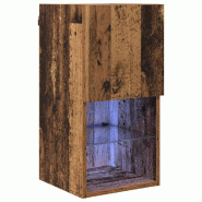Helloshop26 - Meuble TV mural rectangulaire moderne avec étagères pratiques 30,5 x 30 x 60 cm en bois d'ingénierie bois ancien 02_0052804 - Bois ma