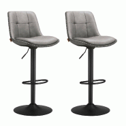 Helloshop26 - Tabourets de bar lot de 2 chaise de cuisine siège pivotant à hauteur réglable matelassé en pu avec dossier et 12_0007740 - 3000224243617 Helloshop26 - Tabourets de bar lot de 2 chaise de cuisine siège pivotant à hauteur réglable matelassé en pu avec dossier et 12_0007740 - 3000224243617
