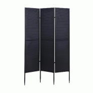 Mendler Paravent de jardin HWC-J14, Séparation de pièce Cloison de séparation, métal 200x121cm ~ noir - noir métal 75224