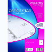 Office Star 1000 étiquettes blanches, format 105 x 57 mm (100 feuilles / cdt) - 4004182434253
