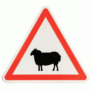 Panneau de danger A15A2 - Passage d'animaux domestiques (mouton) - Signalisation routière Panneau de danger A15A2 - Passage d'animaux domestiques (mouton) - Signalisation routière