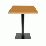 RestooTab - Table Milan T 60x60cm ocre maggese chants couleur bois - marron fonte TB-MIT-6060M-MAGG-BOI