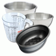 Set pâtisserie avec moule à pain ovale 26 cm, 2 bols à mixer, verre mesureur et spatule Zenker - noir métal 3176239937503