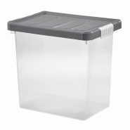Tontarelli - Boîte de rangement avec couvercle, clips et 5 compartiments Graphite - transparent plastique IN7420