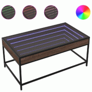 VidaXL Table basse avec LED Infinity chêne marron 90x50x41 cm Modèle Eclipse Horizon - 847691