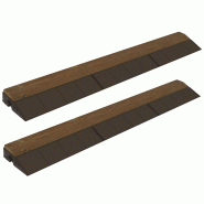 WellHome Combi-Wood - Lot de 4 finitions pour dalles de sol en bois de pin 117x20,5x6 cm, finition mâle, couleur bois - marron PK3665