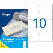 250 étiquettes blanches multi-usage, format 100 x 50 mm (25 feuilles A4 / cdt) - 3270241196085
