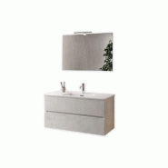 AQA Design Composition de salle de bain en mélamine, pierre ORIZON blanche L.101 P.46,5 H.190 MPOR10-BCOP - blanc Bois manufacturé MPOR10-BCOP