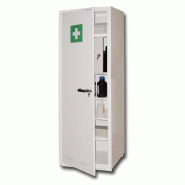 Armoire à pharmacie haute 1 porte avec coffret à produits toxiques - Construction en acier - Peinture epoxy blanche
