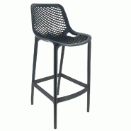 Chaise haute de bar empilable d'extérieur en polypropylène Air gris foncé par 4