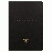 Clairefontaine Lot de 5 Carnet Flying Spirit Black A5, 96p./48 feuilles ivoire 90 g/m² cousues, noir, ligné - 3329681025360