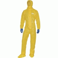 Combinaison jetable avec cagoule deltachem - type 3b - coutures étanchées - dt300