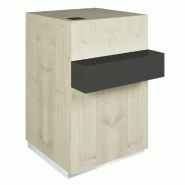 Comptoir Cage érable repose sac noir 1 tiroir 1 tablette 60x60/76x93cm