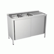 Distform Plonge inox 2 bacs et égouttoir sur placard P 500 mm-bac à gauche longueur 1200mm - 8445842000276 Distform Plonge inox 2 bacs et égouttoir sur placard P 500 mm-bac à gauche longueur 1200mm - 8445842000276